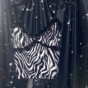 zebra print lace tank